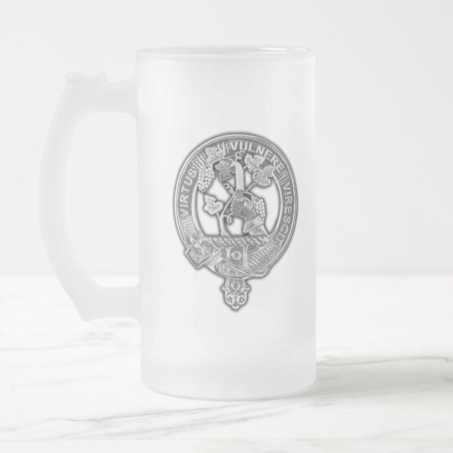 Caneca De Cerveja Vidro Jateado Clan Burnett Crest (Esquerda)