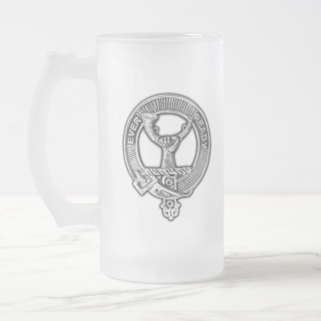 Caneca De Cerveja Vidro Jateado Clan Burns Crest (Esquerda)