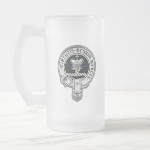 Caneca De Cerveja Vidro Jateado Clan Donnachaidh (Robertson) Crest/Hunting Tartan