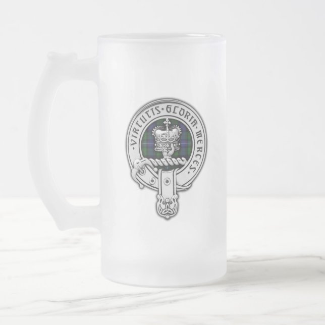 Caneca De Cerveja Vidro Jateado Clan Donnachaidh (Robertson) Crest/Hunting Tartan (Esquerda)