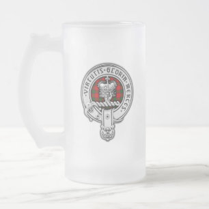 Caneca De Cerveja Vidro Jateado Clan Donnachaidh (Robertson) Crest & Tartan