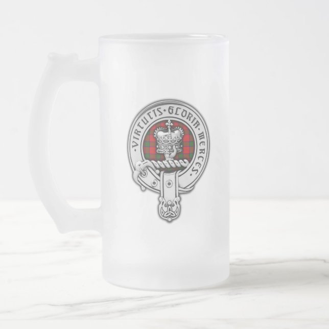 Caneca De Cerveja Vidro Jateado Clan Donnachaidh (Robertson) Crest & Tartan (Esquerda)