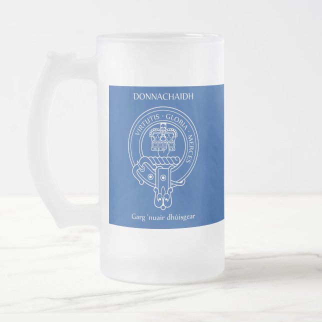 Caneca De Cerveja Vidro Jateado Clan Donnachaidh (Robertson) Crest & War Cry (Esquerda)