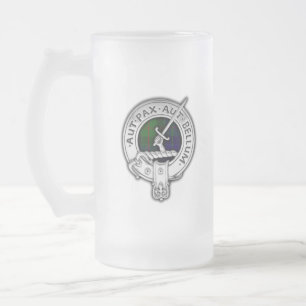 Caneca De Cerveja Vidro Jateado Clan Gunn Crest & Tartan