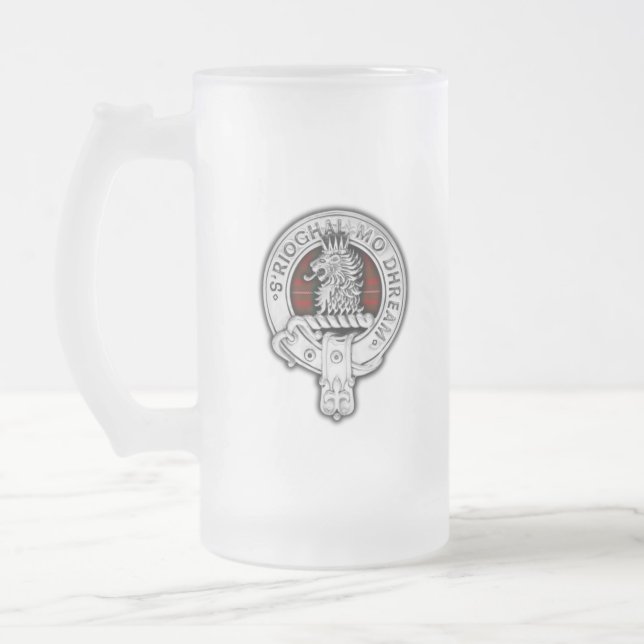 Caneca De Cerveja Vidro Jateado Clan MacGregor Crest &Tartan (Esquerda)