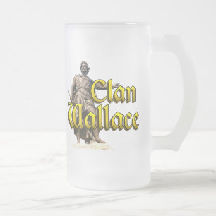 Caneca De Cerveja Vidro Jateado Clan Wallace Liberdade Escocesa