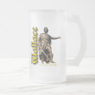 Caneca De Cerveja Vidro Jateado Clan Wallace Old Scotland