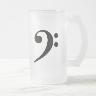 Caneca De Cerveja Vidro Jateado Clef baixo preto