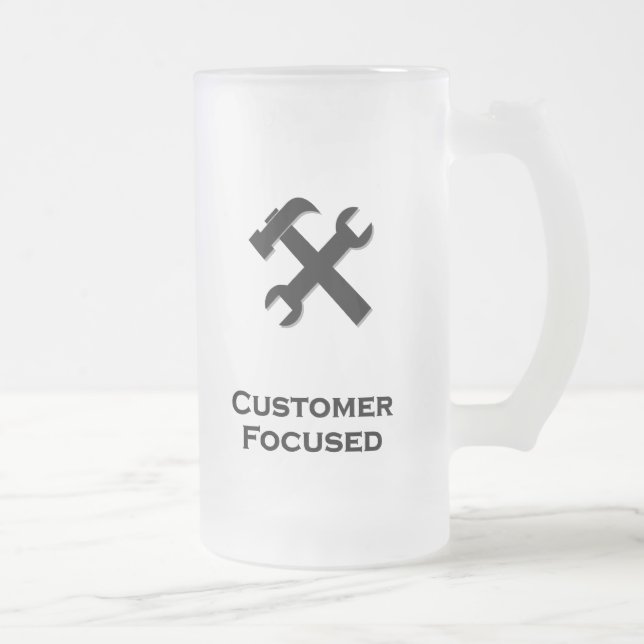 Caneca De Cerveja Vidro Jateado Cliente Wrench do Hammer - Preto (Direita)