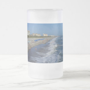 Caneca De Cerveja Vidro Jateado Cocoa Beach Coastline Fosco Glass Beer Mug