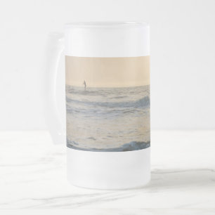 Caneca De Cerveja Vidro Jateado Cocoa Beach Paddleboard Fosco Glass Beer Mug