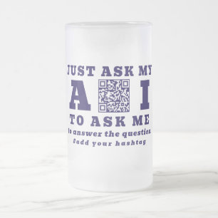 Caneca De Cerveja Vidro Jateado Código QR Personalizado de Tecnologia de IA Engraç