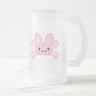 Caneca De Cerveja Vidro Jateado coelho rosa-roxo