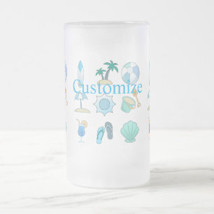 Caneca De Cerveja Vidro Jateado Coisas da vida na praia Thunder_Cove