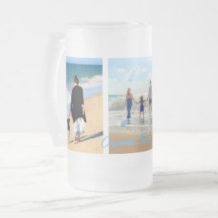 Caneca De Cerveja Vidro Jateado Colagem de Fotos Personalizada Texto de Fotos da S