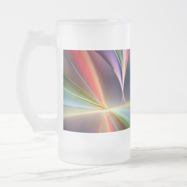 Caneca De Cerveja Vidro Jateado Colors in lines (Esquerda)