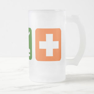Caneca De Cerveja Vidro Jateado Coma o sono médico