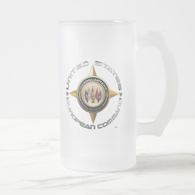 Caneca De Cerveja Vidro Jateado Comando do europeu dos E.U. (Direita)