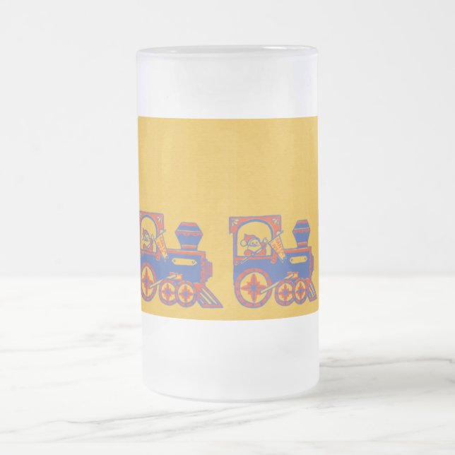 Caneca De Cerveja Vidro Jateado Comboio de papais noeis (Centro)