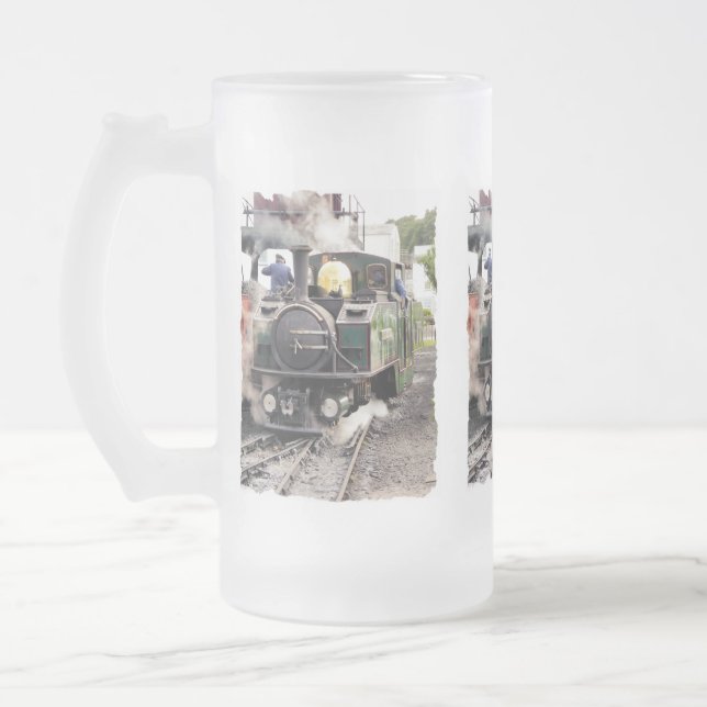 CANECA DE CERVEJA VIDRO JATEADO COMBOIOS DE VAPOR (Esquerda)