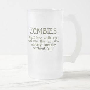 Caneca De Cerveja Vidro Jateado Complexo Militar Industrial de Zombies