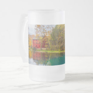 Caneca De Cerveja Vidro Jateado Comprimido Do Cilindro Do beco E Primavera
