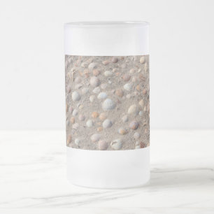 Caneca De Cerveja Vidro Jateado Conchas marítimas na praia