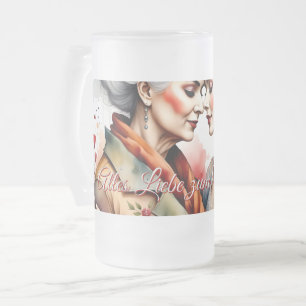 Caneca De Cerveja Vidro Jateado Conforto & Amor - Tudo de bom no Dia das Mães!