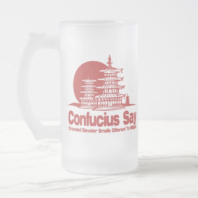 Caneca De Cerveja Vidro Jateado Confucius diz (Esquerda)
