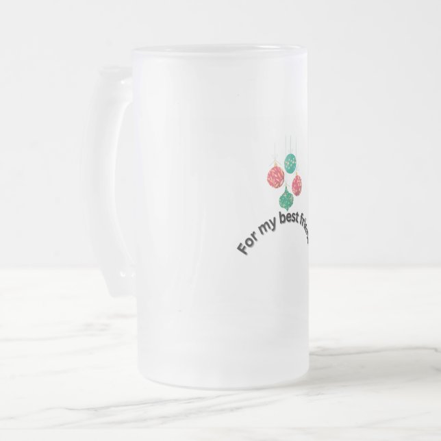 Caneca De Cerveja Vidro Jateado Copo de Cerveja (Frente Esquerda)