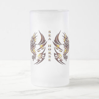 Caneca De Cerveja Vidro Jateado Copo de Cerveja Cavalo Marinho2