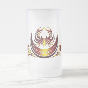 Caneca De Cerveja Vidro Jateado Copo de Cerveja do Zodíaco Câncer