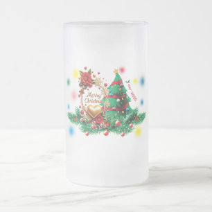 Caneca De Cerveja Vidro Jateado Copo de Cerveja Natal Feliz 2025