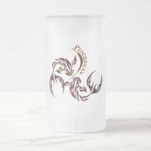 Caneca De Cerveja Vidro Jateado Copo de Cerveja Zodíaco Peixes