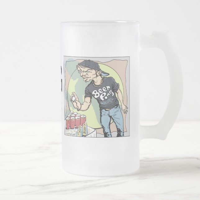 Caneca De Cerveja Vidro Jateado Copo KiLLah! , CERVEJA PONG (Direita)
