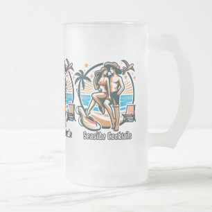 Caneca De Cerveja Vidro Jateado Coquetéis à Beira-Mar Sea Breeze