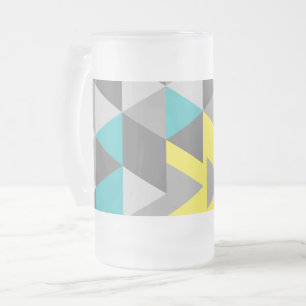 Caneca De Cerveja Vidro Jateado COR do padrão mínimo geométrico DO ANO