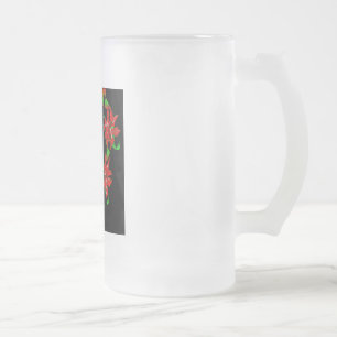 Caneca De Cerveja Vidro Jateado Coração de Natal