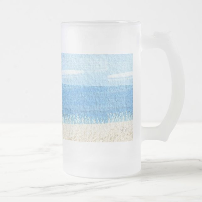 Caneca De Cerveja Vidro Jateado Costa Oceânica (Direita)
