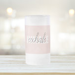 Caneca De Cerveja Vidro Jateado Cota de Exalar Rosa Moderno do Pastel<br><div class="desc">Cota de Exalar Rosa Moderno do Pastel</div>