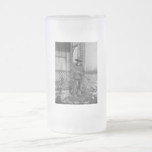 Caneca De Cerveja Vidro Jateado Cowboy Rancher ou canadense fora da lei do Velho O