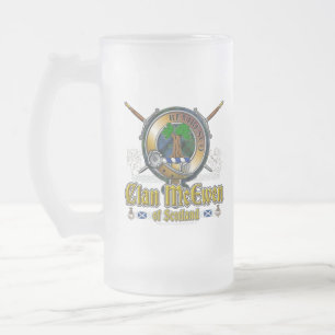 Caneca De Cerveja Vidro Jateado Crachá McEwen Clan