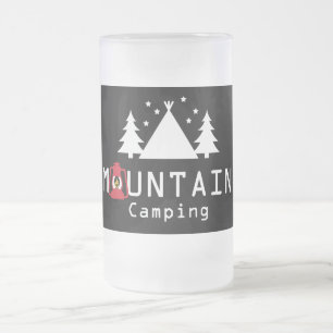 Caneca De Cerveja Vidro Jateado Crachá moderno para acampamento de montanha
