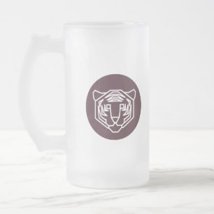 Caneca De Cerveja Vidro Jateado Crachá Tiger Face