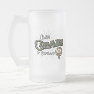 Caneca De Cerveja Vidro Jateado Craig Clan