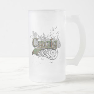 Caneca De Cerveja Vidro Jateado Craig Tartan Grunge