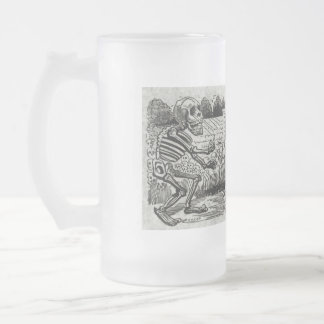 Caneca De Cerveja Vidro Jateado Crânio elétrico grande