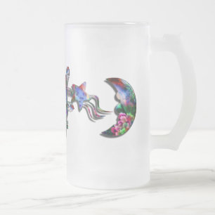 Caneca De Cerveja Vidro Jateado Crânio psicadélico Mexicano de Sugarland Grinnin