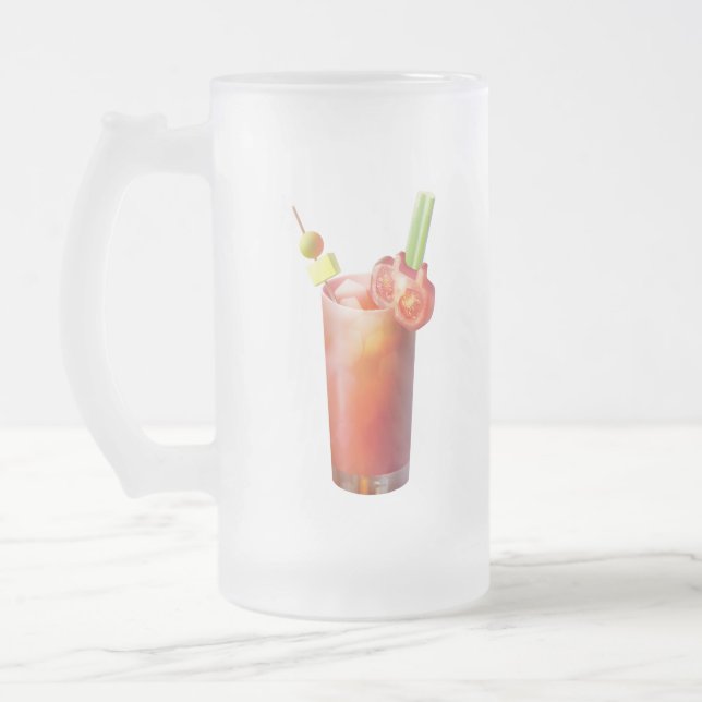 Caneca De Cerveja Vidro Jateado Creative Bloody Mary Cocktail (Esquerda)