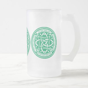Caneca De Cerveja Vidro Jateado Criar seu próprio irlandês celta do verde do tre